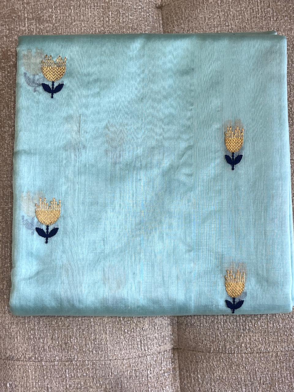 Samragni: Pure Silk Black Chanderi