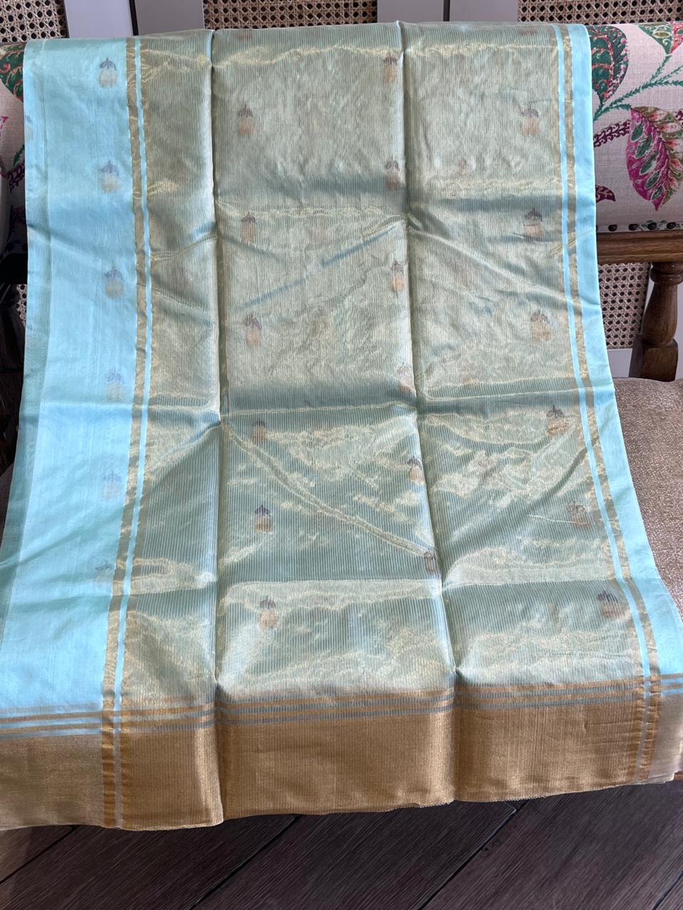 Samragni: Pure Silk Black Chanderi