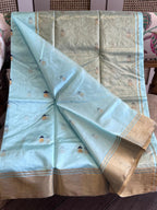 Samragni: Pure Silk Black Chanderi