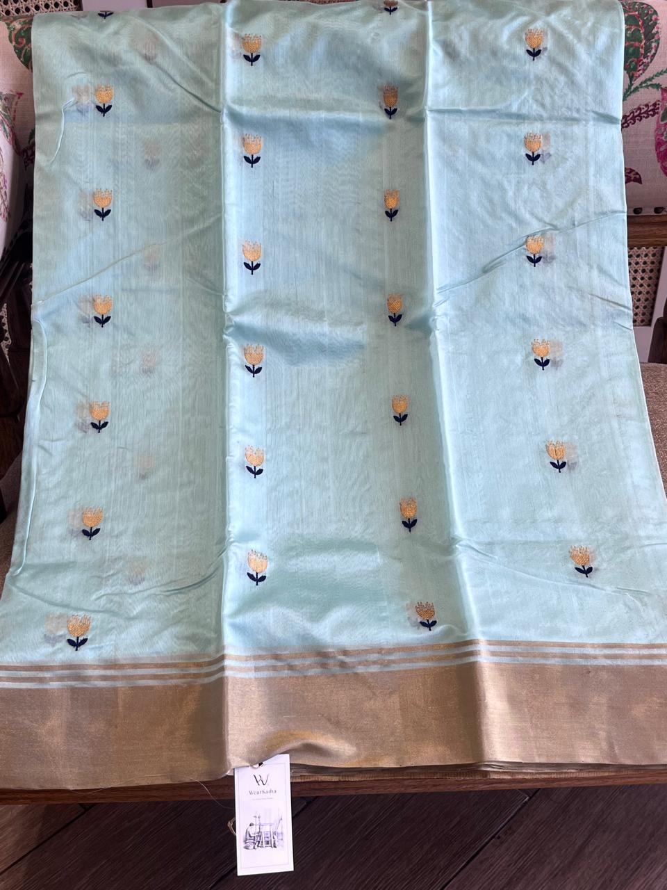 Samragni: Pure Silk Black Chanderi
