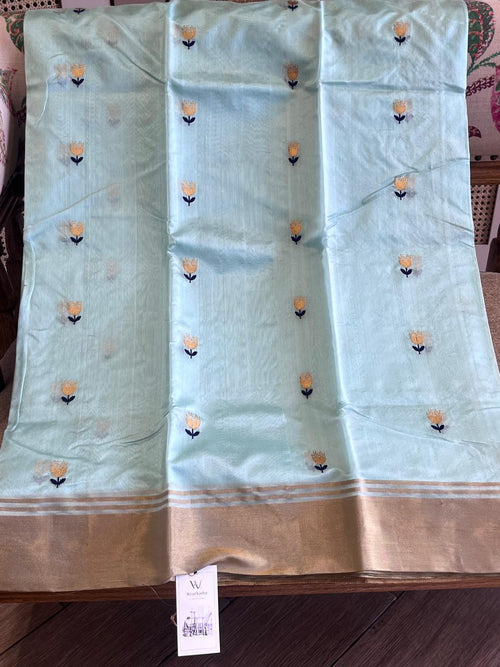 Samragni: Pure Silk Black Chanderi