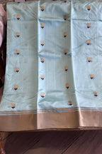 Samragni: Pure Silk Black Chanderi