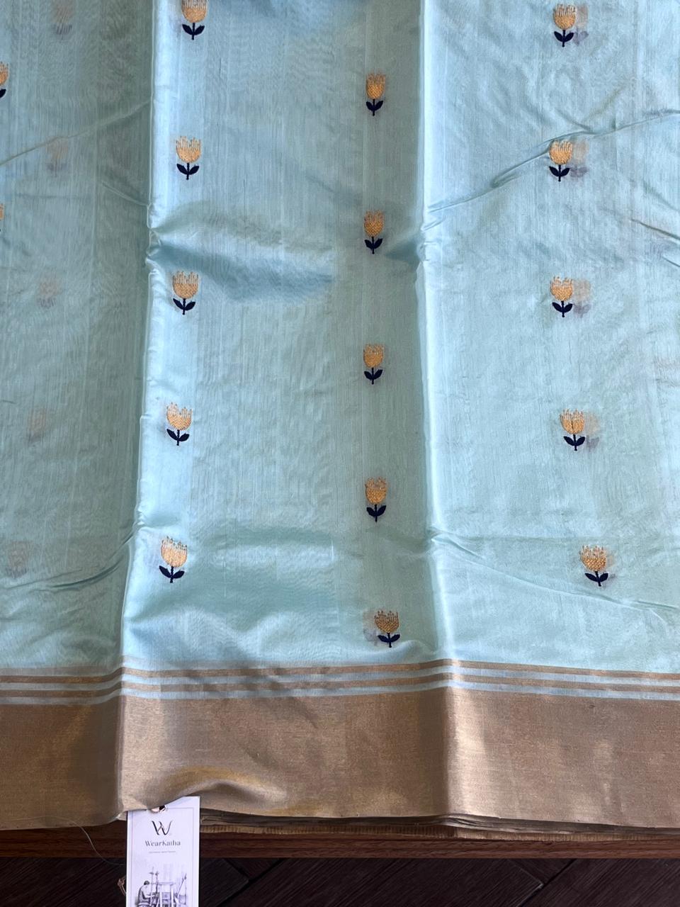 Samragni: Pure Silk Black Chanderi
