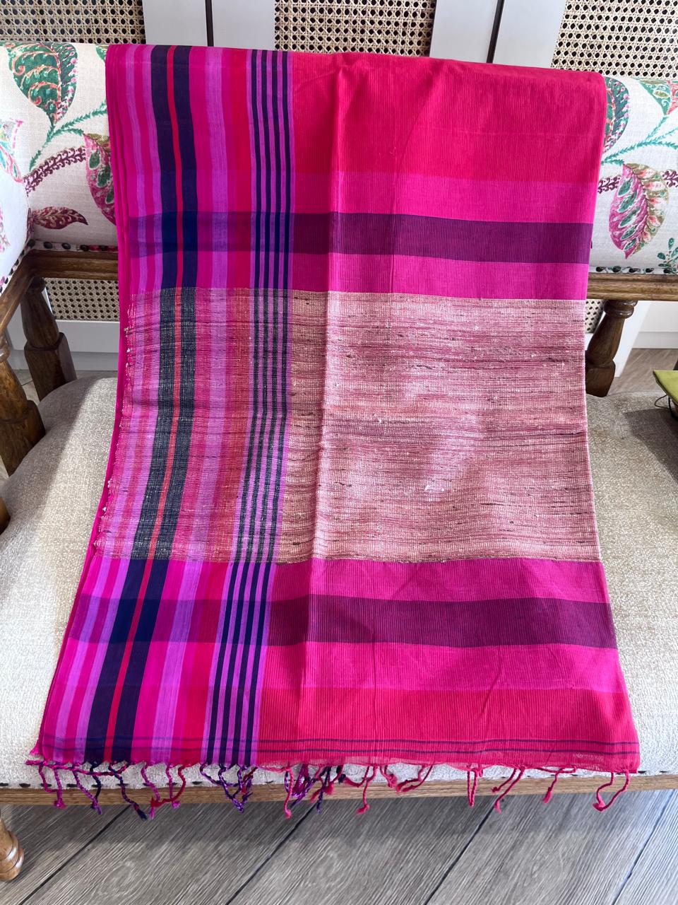Bahaar: Phulia Cotton with Jute Pallu