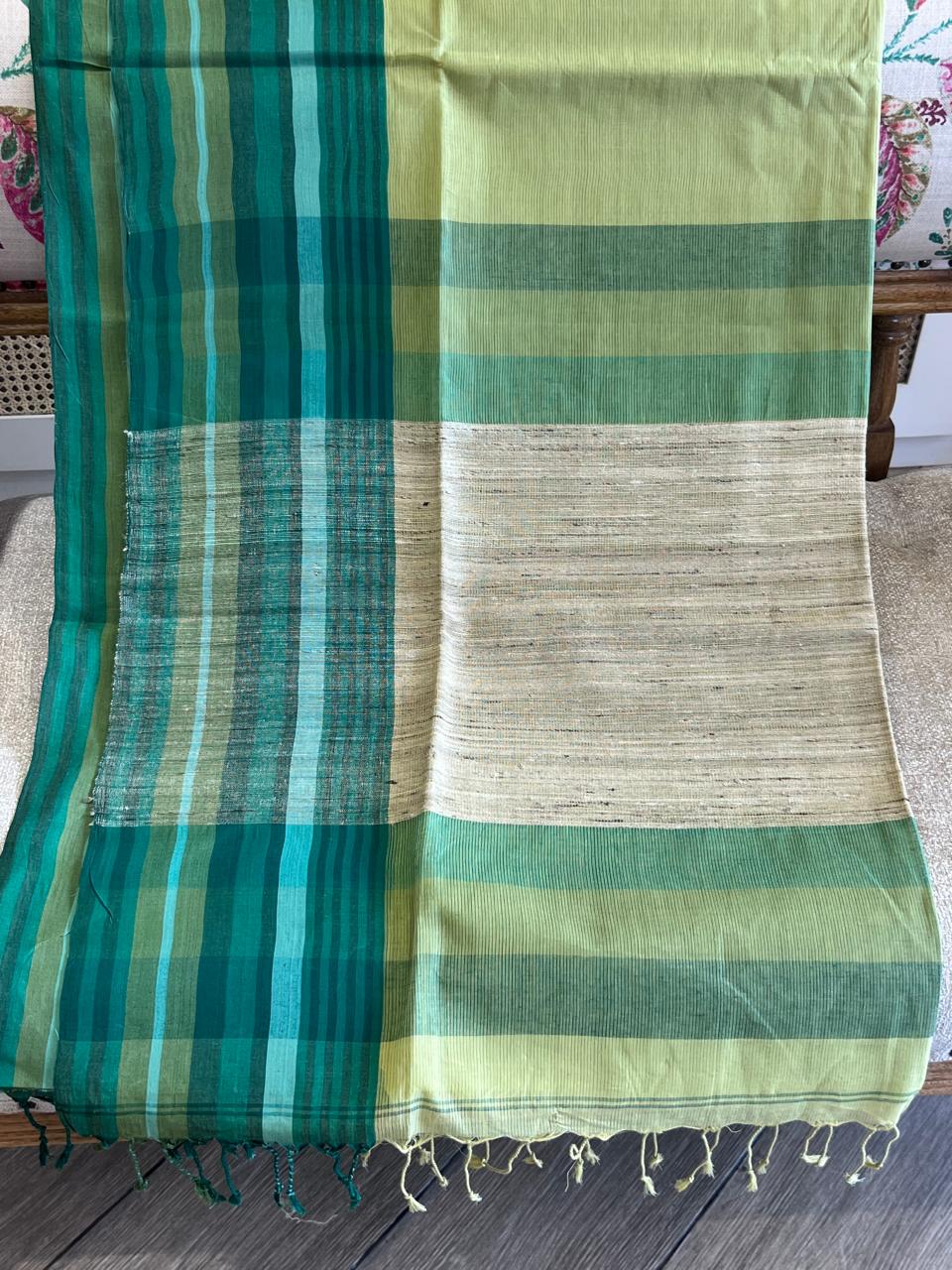 Dhani: Phulia Cotton with Jute Pallu
