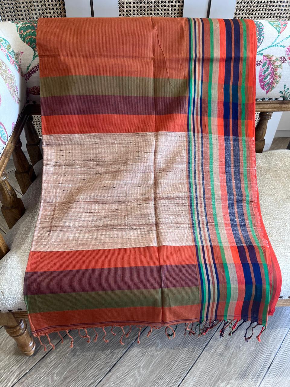 Tamrika: Phulia Cotton with Jute Pallu