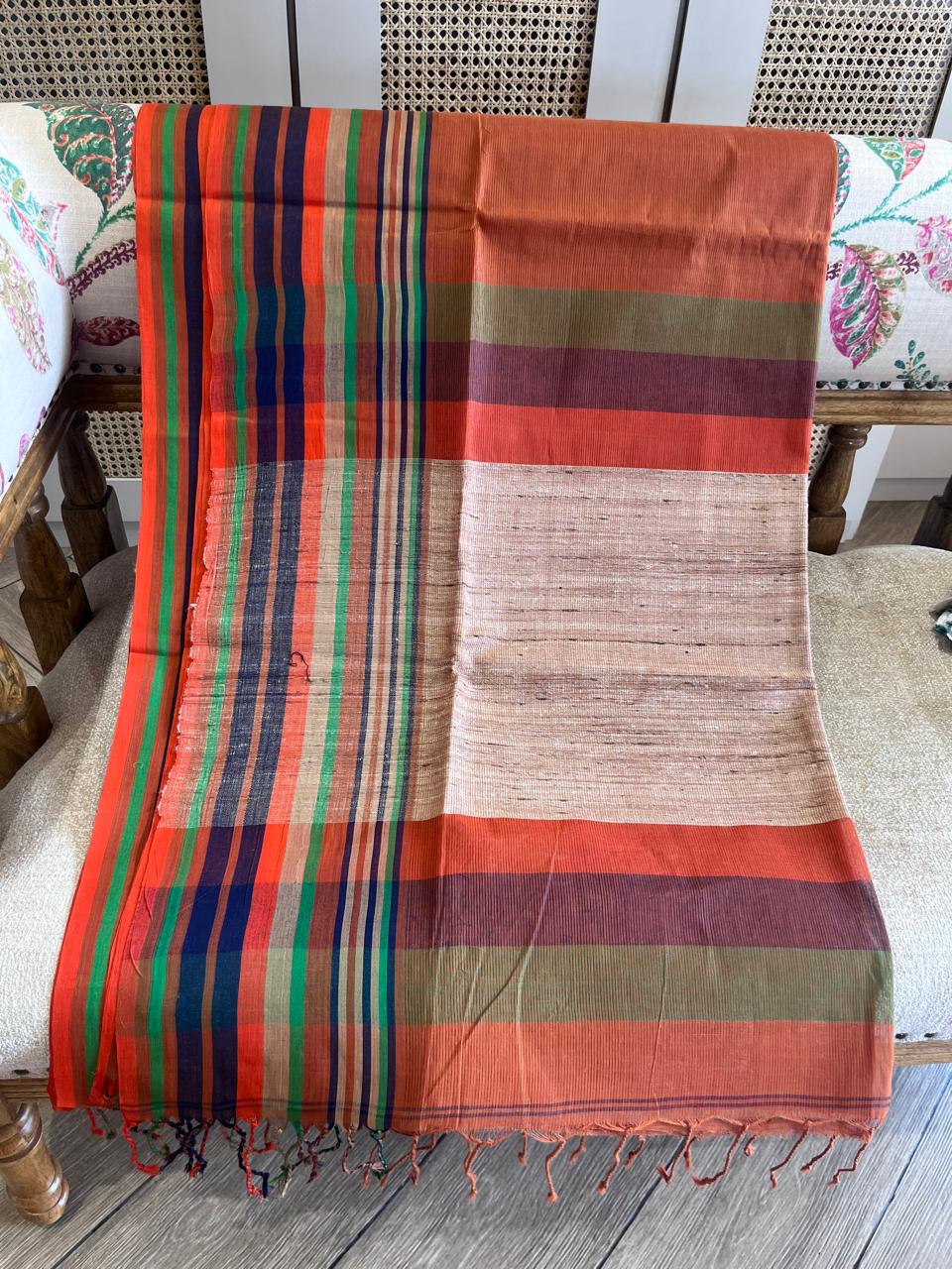 Tamrika: Phulia Cotton with Jute Pallu