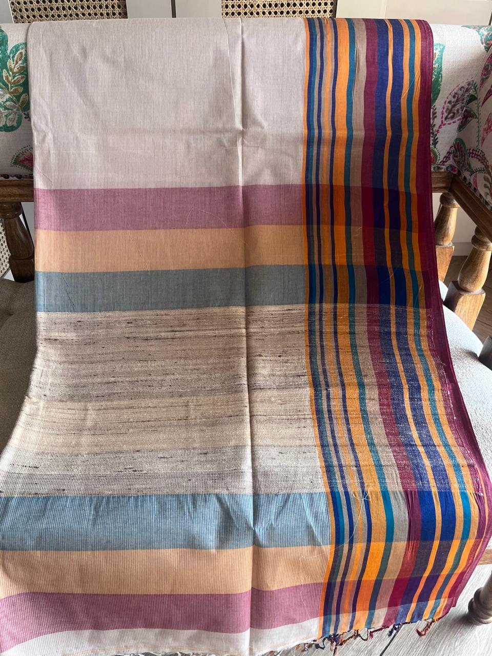 Dhanak: Phulia Cotton with Jute Pallu