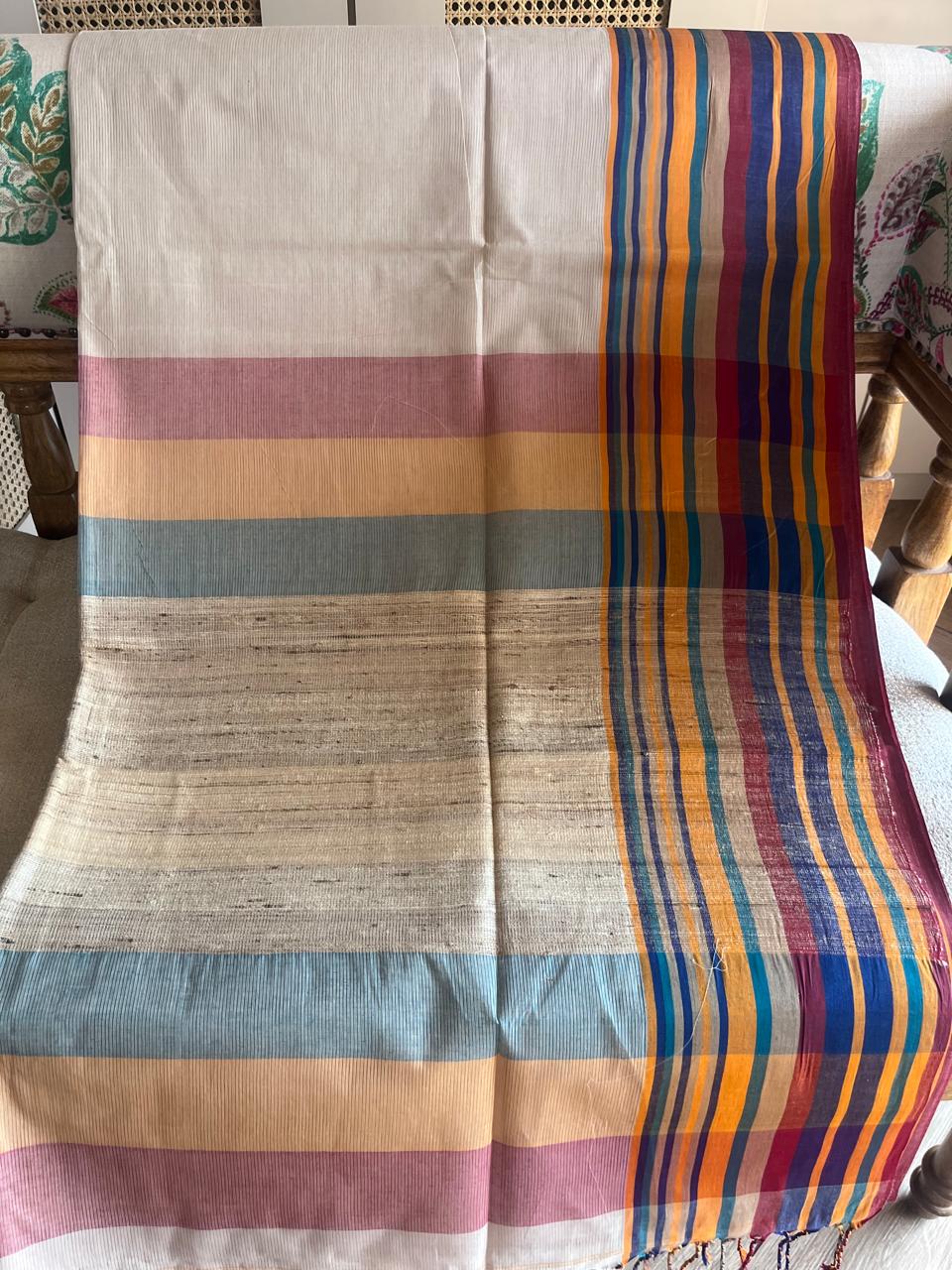 Dhanak: Phulia Cotton with Jute Pallu