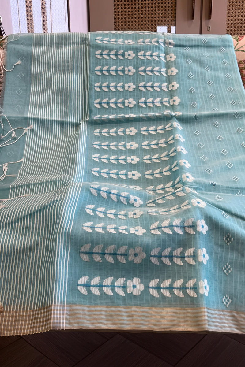 Ambara: Sea Foam Handwoven Jamdani