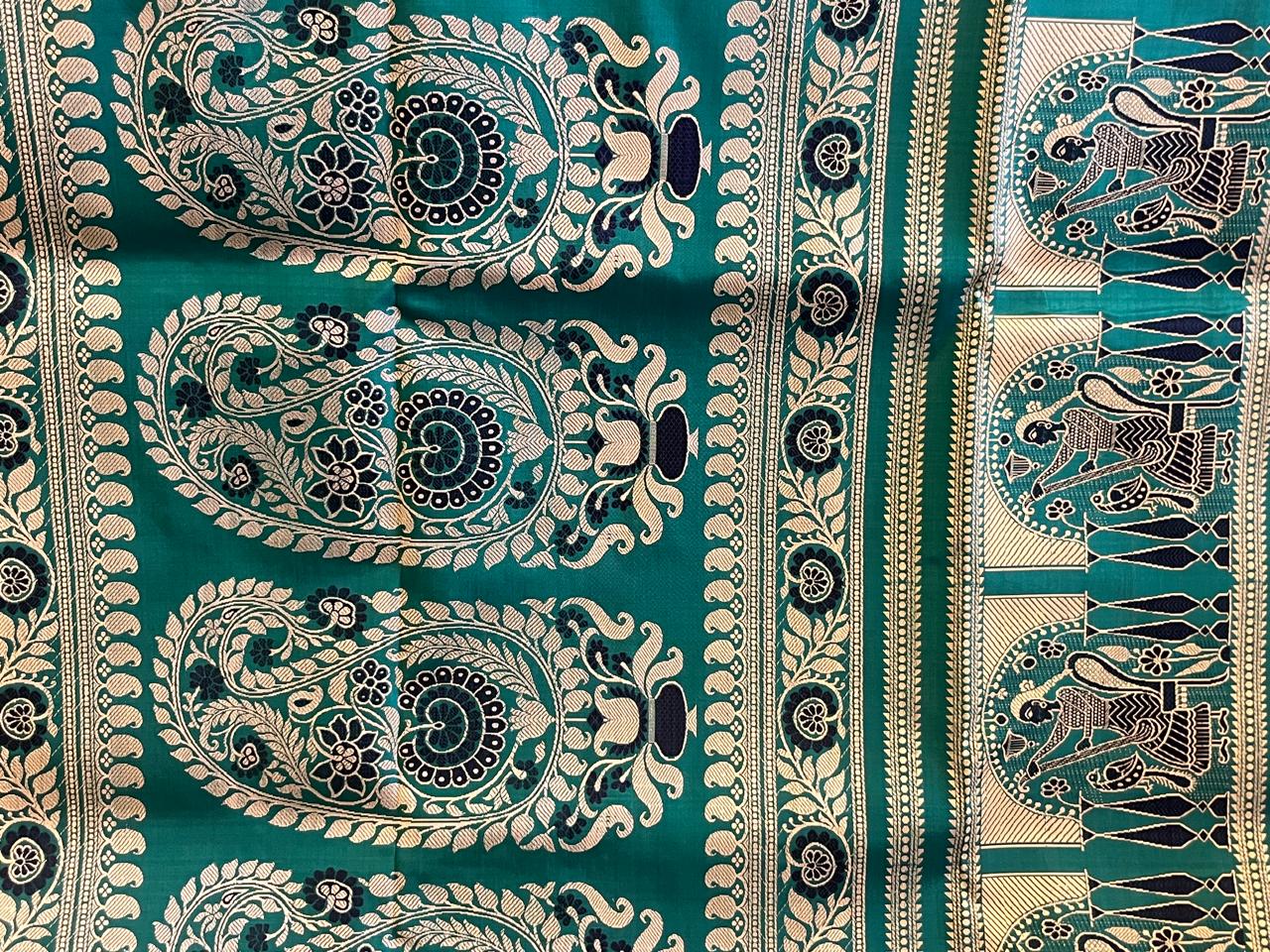 Taranga: Revival Baluchari in Deep Teal