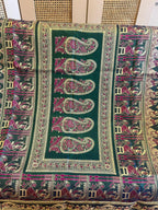 Shrestha: Two-Tone Emerald and Teal Revival Baluchari