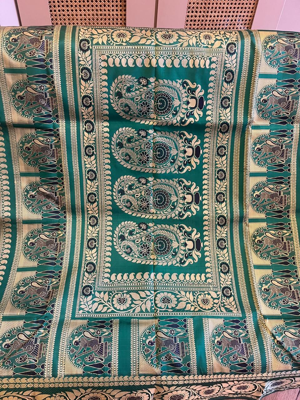 Taranga: Revival Baluchari in Deep Teal