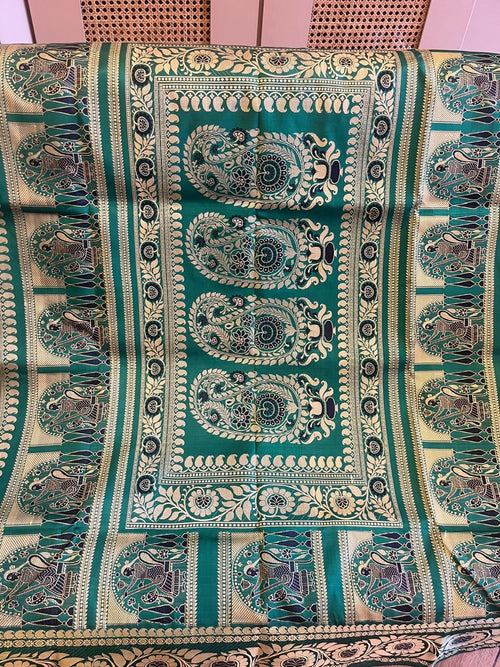 Taranga: Revival Baluchari in Deep Teal