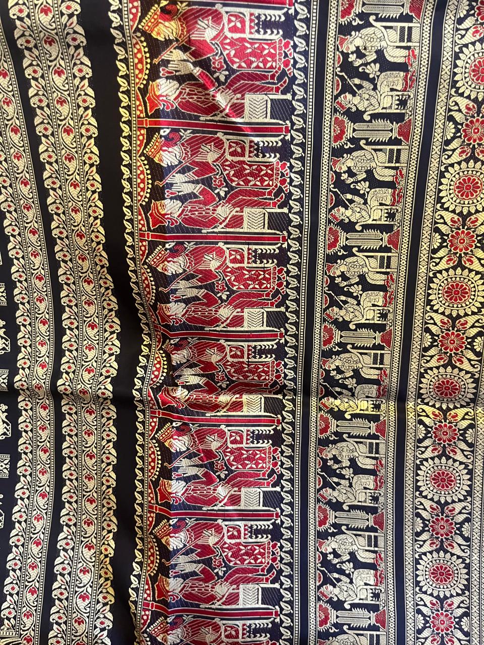 Krishnakaali: Minakari Revival Baluchari with Sunflower Border
