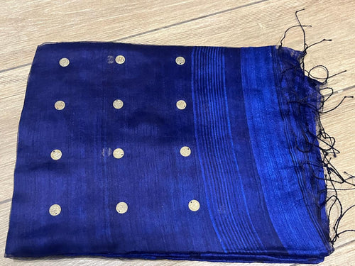 Aarya: Royal Bluet Coin Matka Silk