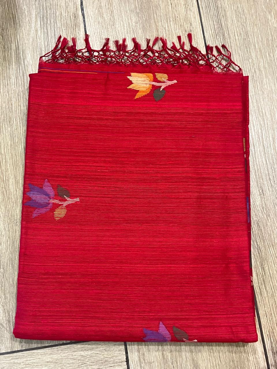 Anika: Crimson Matka Silk Jamdani