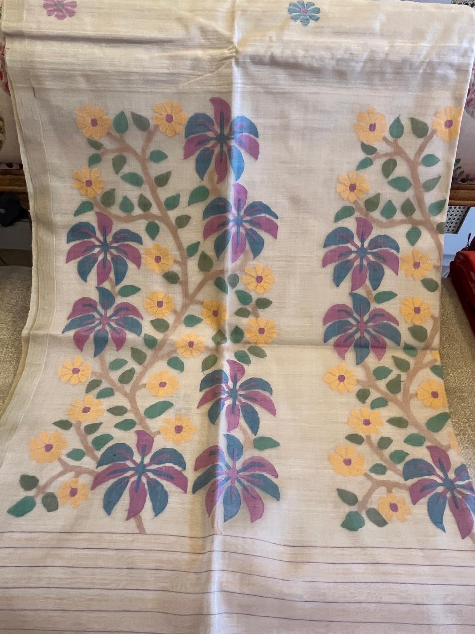 Bandana: Ivory Matka Silk Jamdani