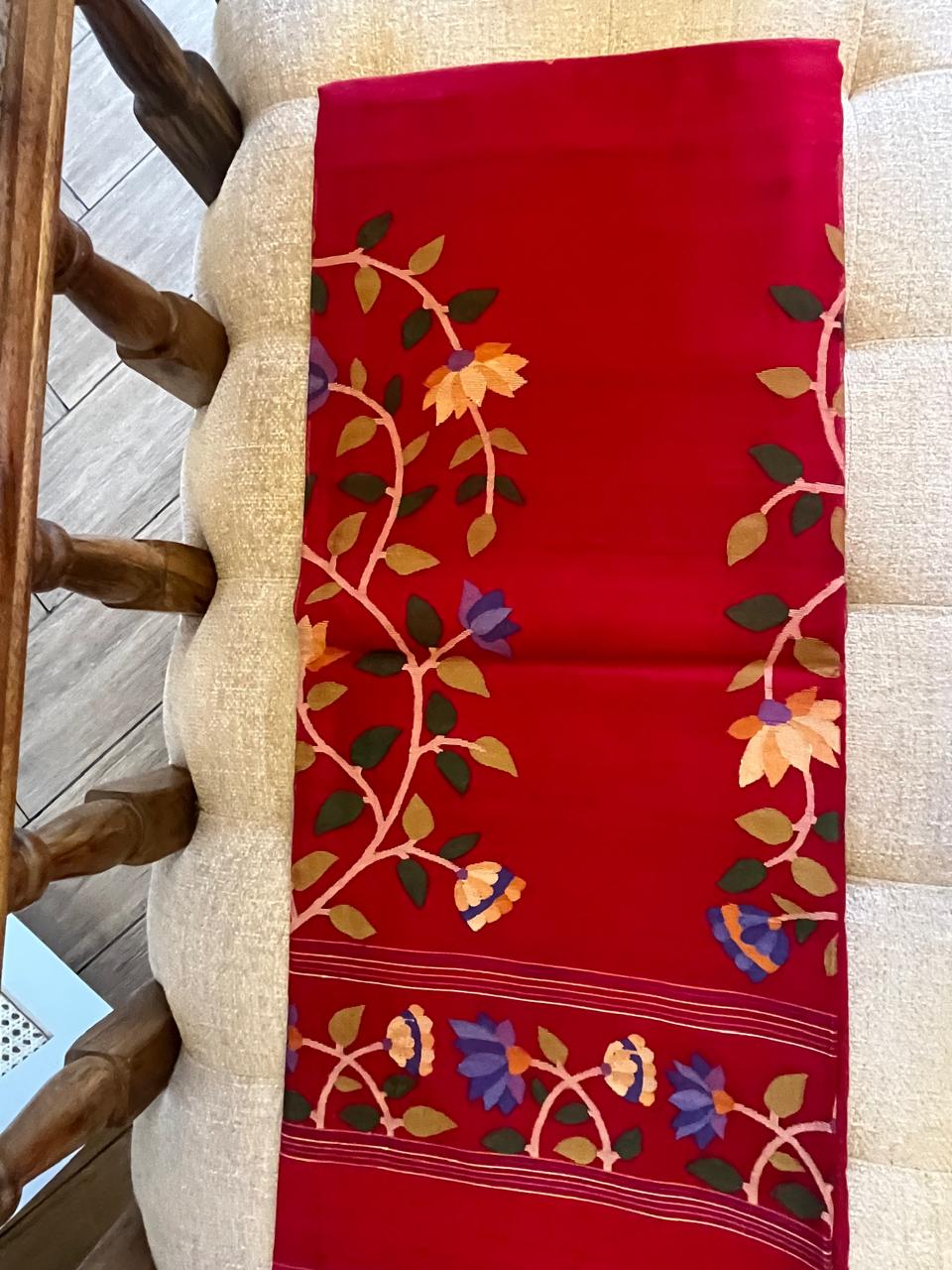 Anika: Crimson Matka Silk Jamdani