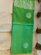 Pallavi: Fresh Green 3 Ply Bishnupur Pure Silk