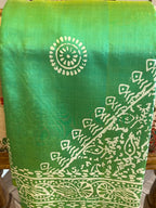 Pallavi: Fresh Green 3 Ply Bishnupur Pure Silk