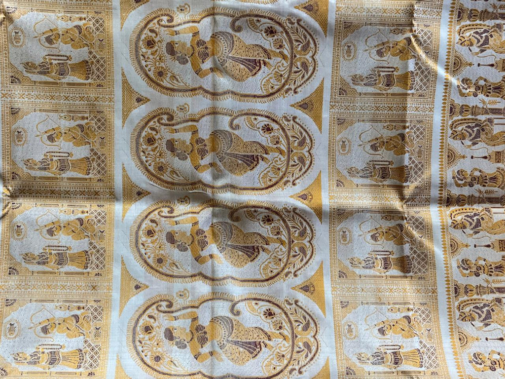 Sharad: Minakari Ivory Baluchari with Golden Elephant Butti