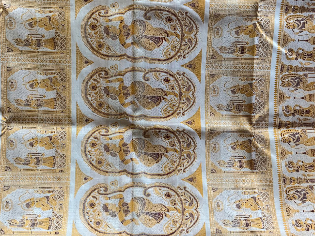 Sharad: Minakari Ivory Baluchari with Golden Elephant Butti
