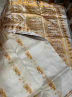Sharad: Minakari Ivory Baluchari with Golden Elephant Butti