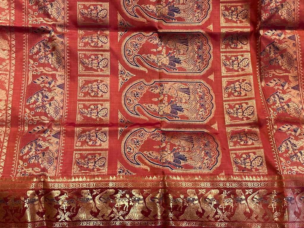 Sindoori: Deep Rust Swarnachuri with Gold Butti