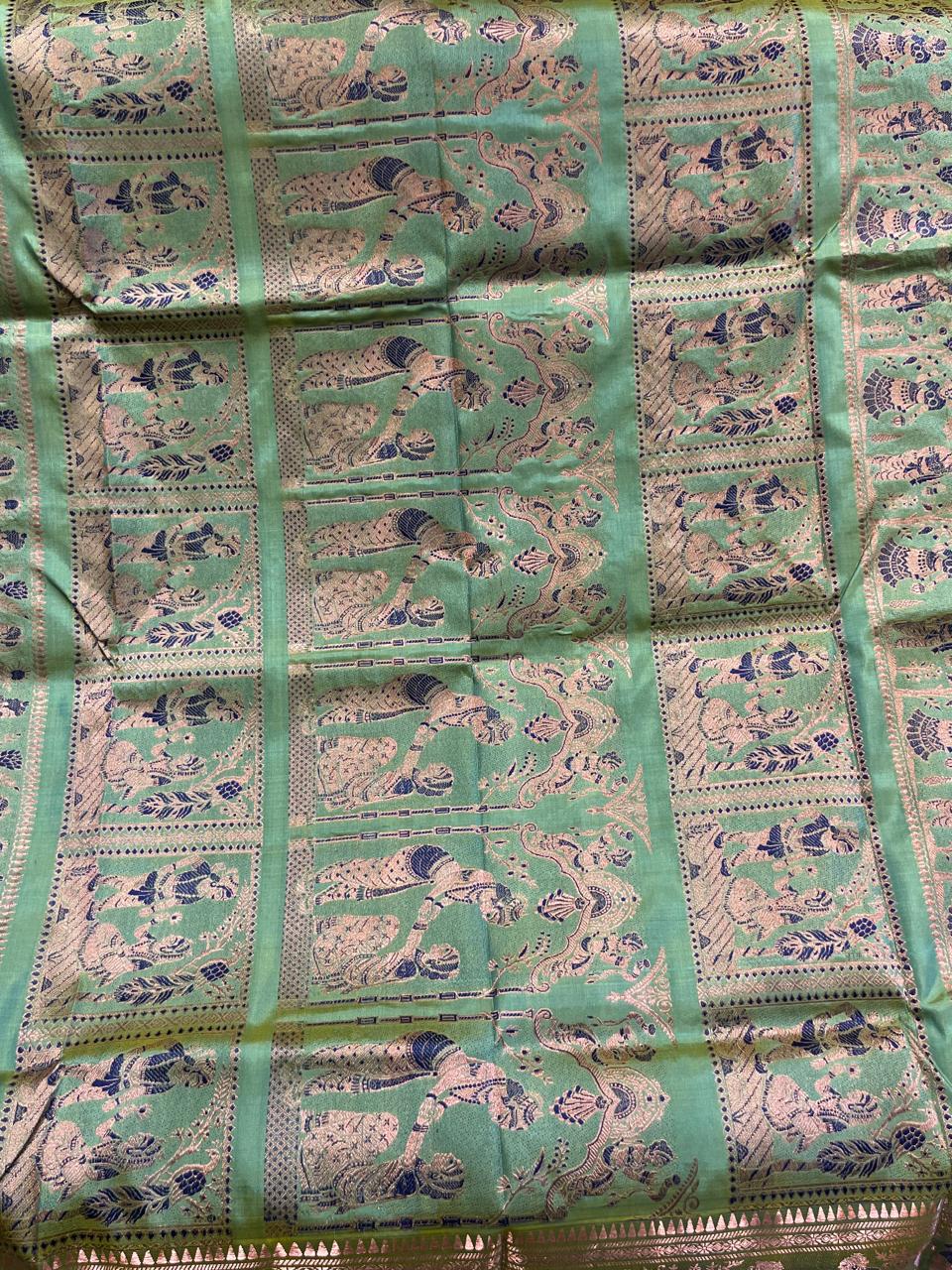 Vanashree: Sage Green Swarnachuri with Royal Procession