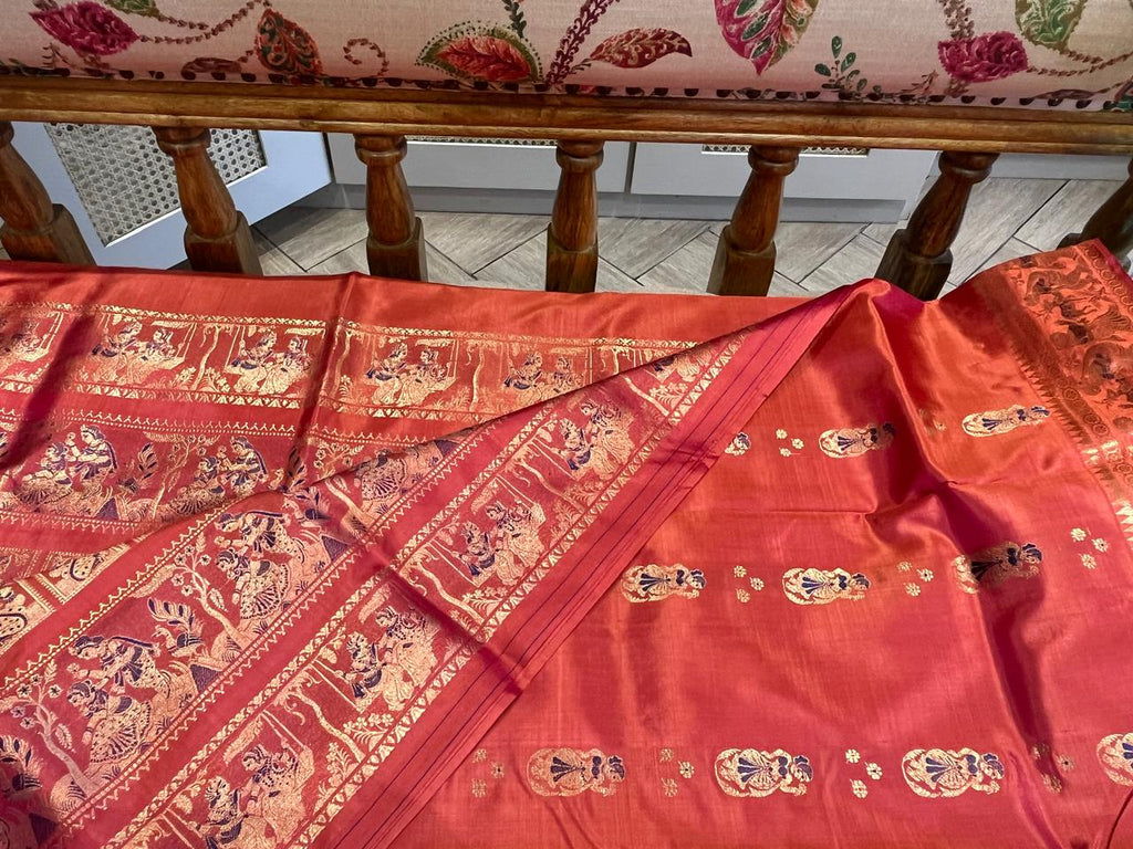 Sindoori: Deep Rust Swarnachuri with Gold Butti