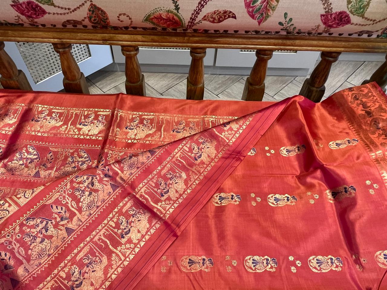 Sindoori: Deep Rust Swarnachuri with Gold Butti