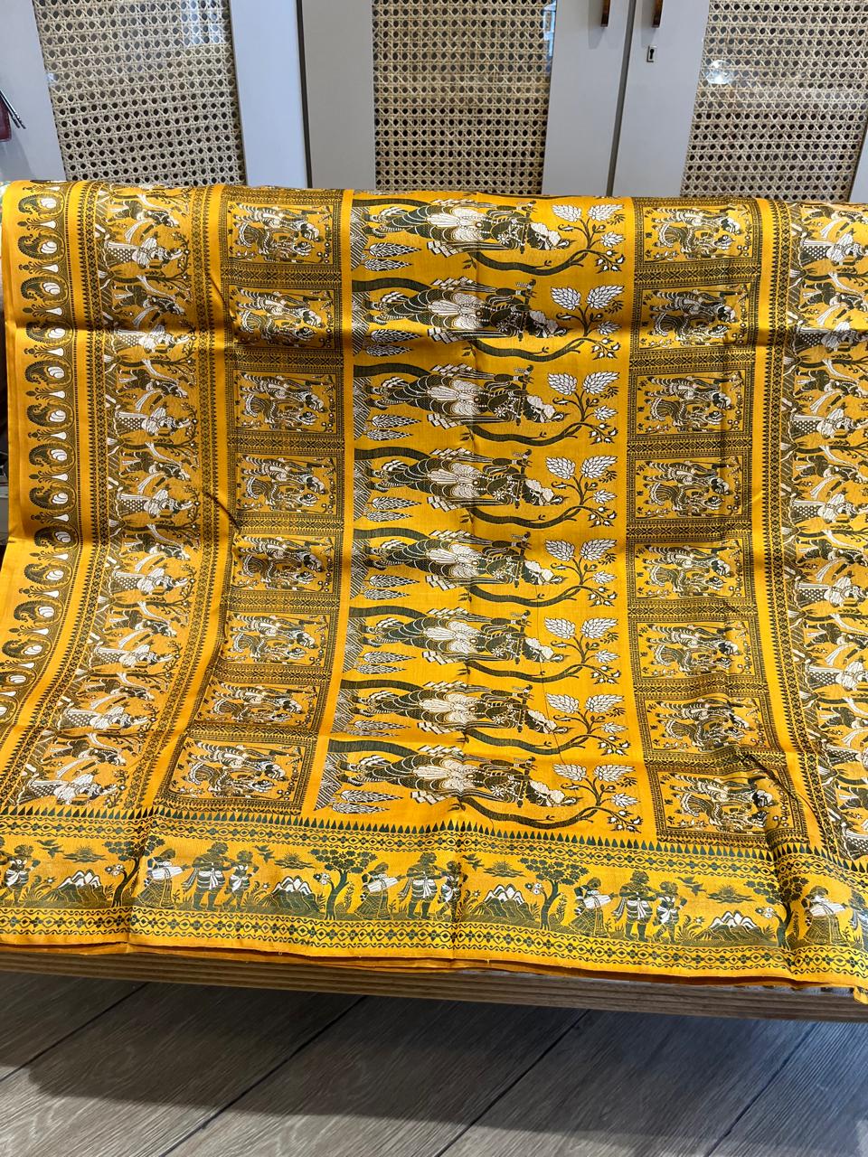 Saptaparna: Minakari Deep Harvest Gold Baluchari