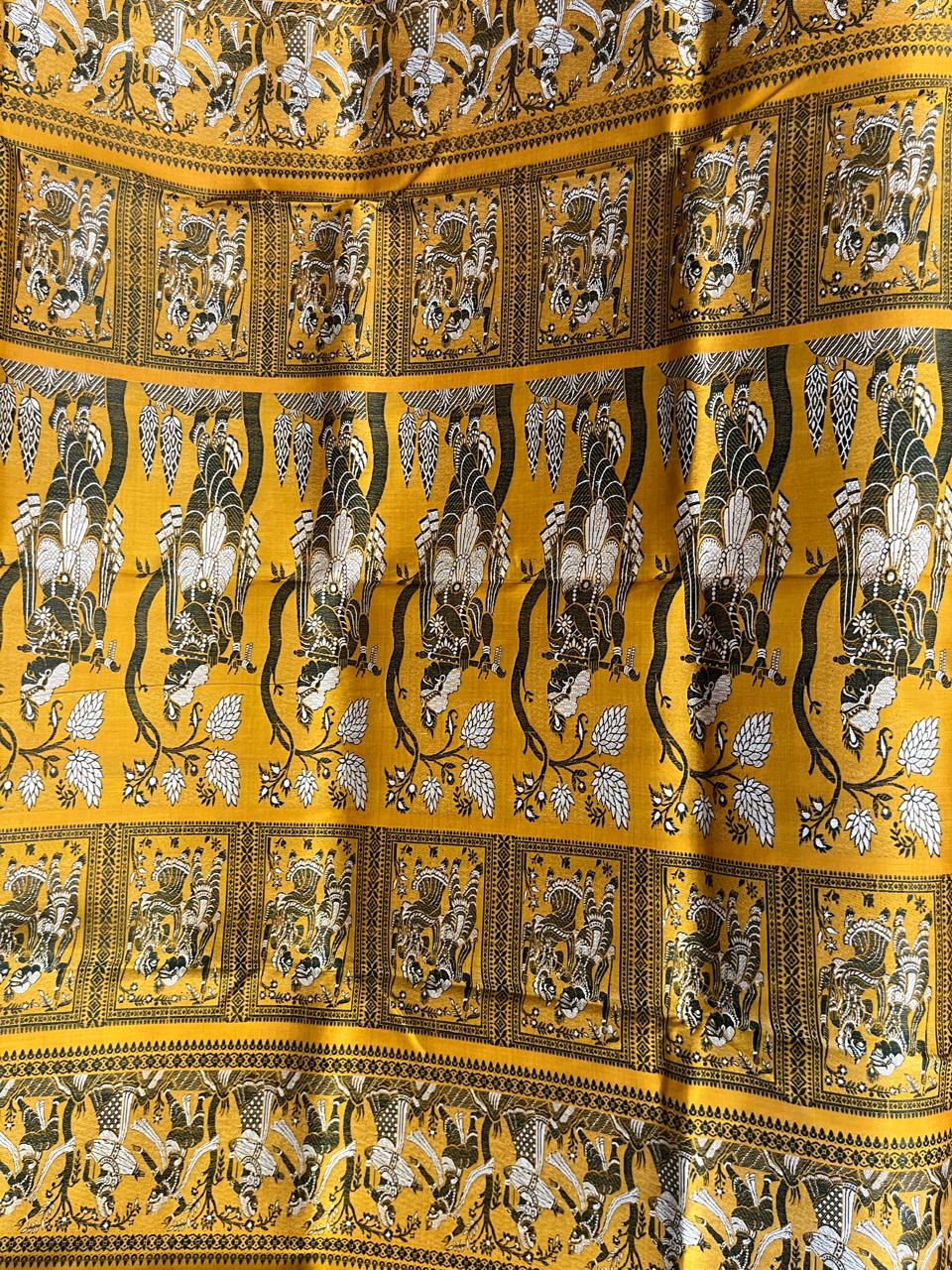 Saptaparna: Minakari Deep Harvest Gold Baluchari