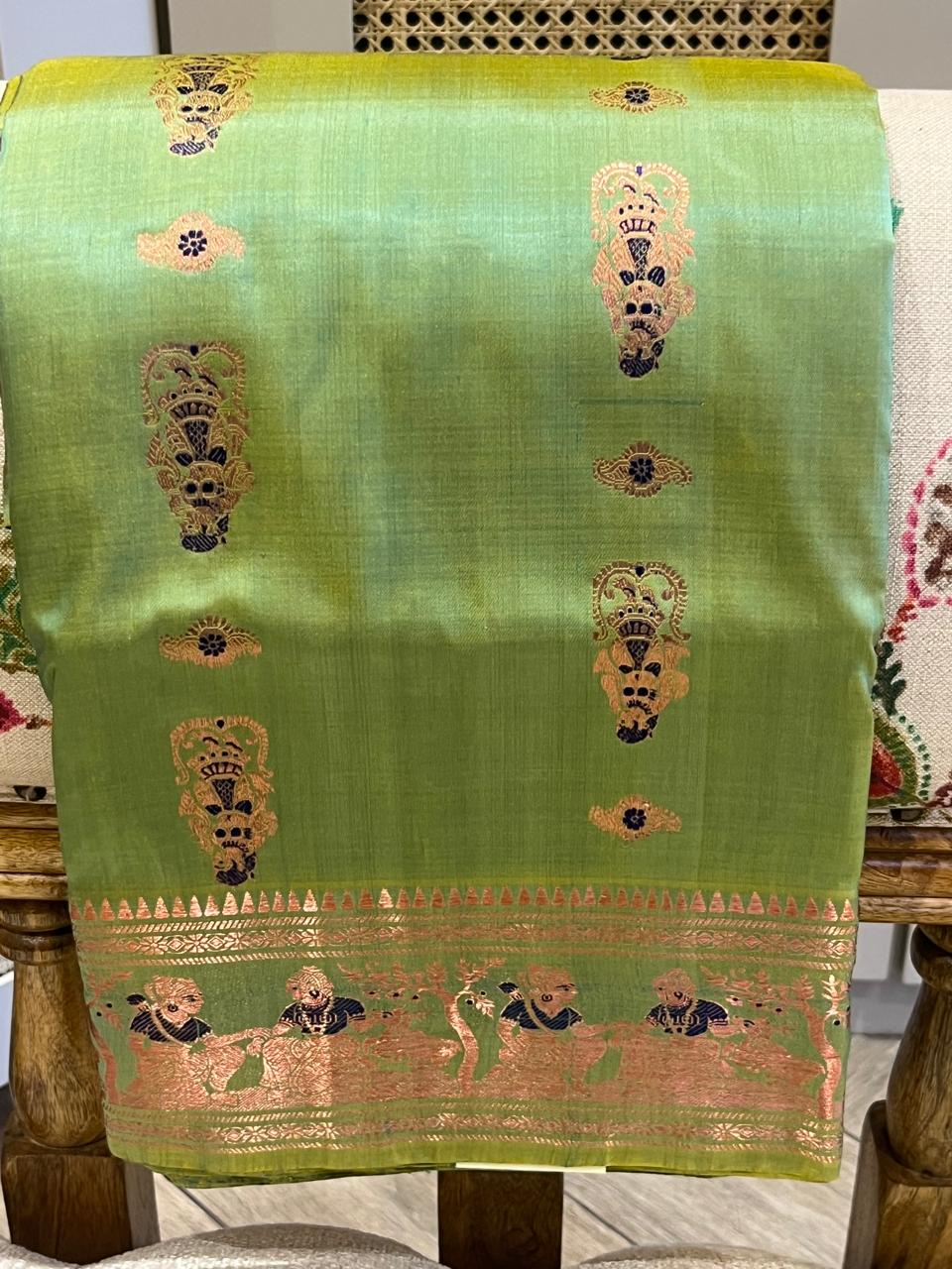 Vanashree: Sage Green Swarnachuri with Royal Procession