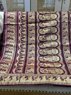 Nisha: Deep Wine Baluchari with Gold Figurative Butti
