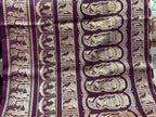 Nisha: Deep Wine Baluchari with Gold Figurative Butti