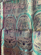 Neelambari: Minakari Peacock Teal Swarnachuri