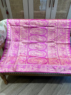 Gulaal: Light Fuchsia Baluchari with Gold Figurative Butti