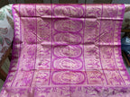 Gulaal: Light Fuchsia Baluchari with Gold Figurative Butti