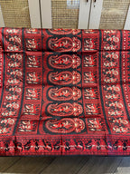 Jwalamalini: Black Baluchari with Crimson Mythological Butti