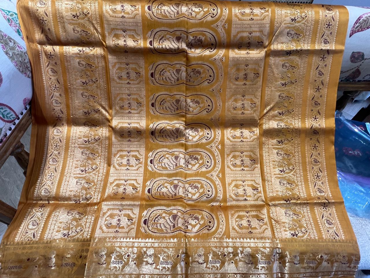 Kanchana: Turmeric Swarnachuri with Gold Zari Butti