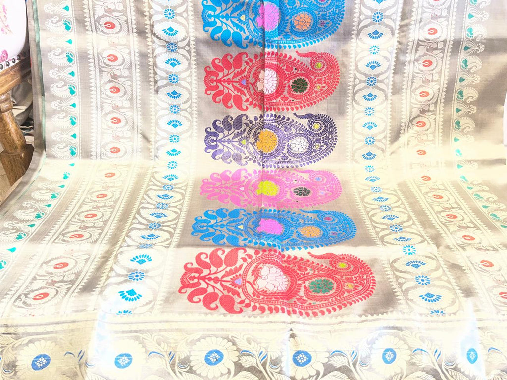 Rajata: Revival Baluchari in Silver Scrollwork Pallu