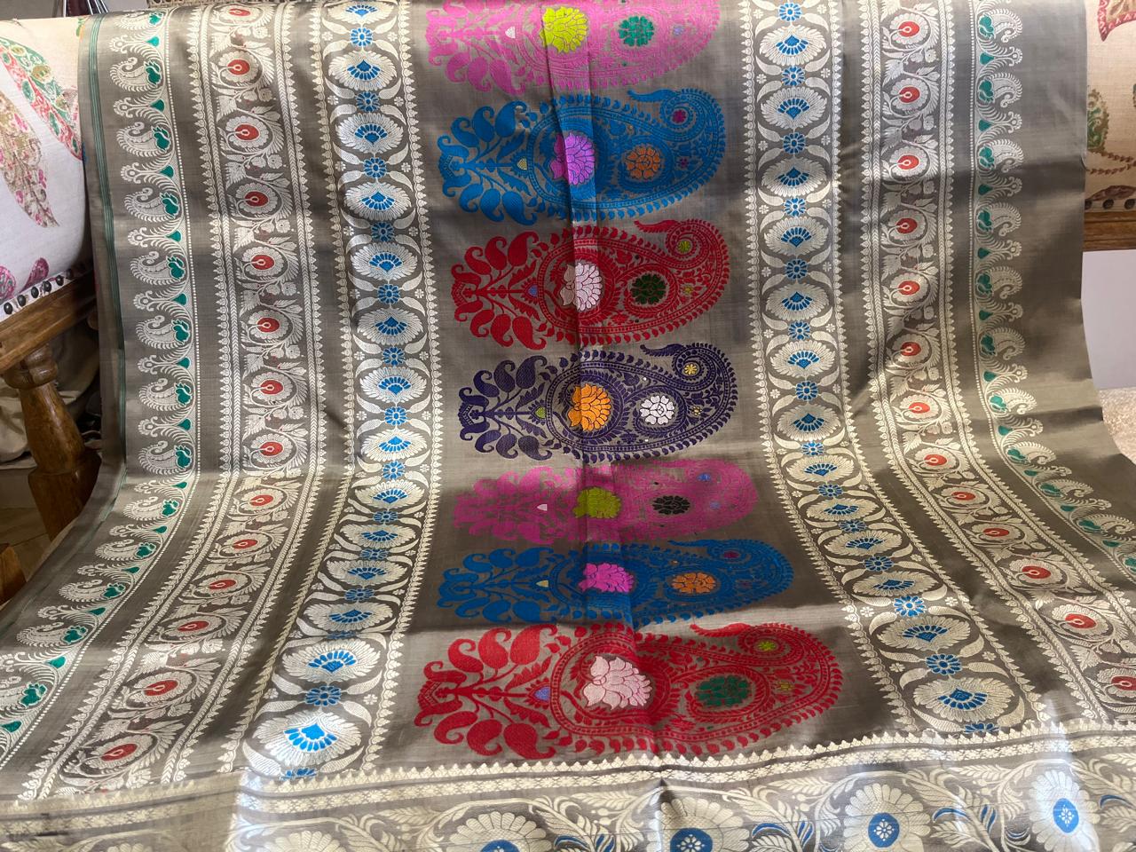 Rajata: Revival Baluchari in Silver Scrollwork Pallu