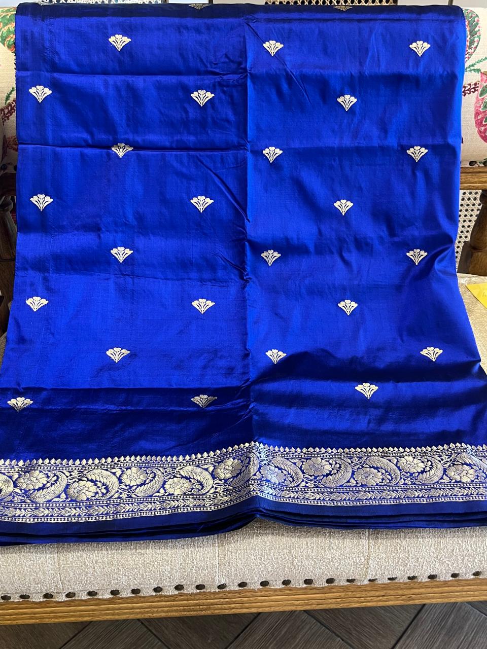 Ishani: Royal Blue Katan Silk Kadhuwa Benarasi