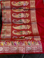 Amara: Regal Red Pure Katan Kadhua Benarasi