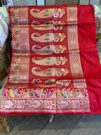 Amara: Regal Red Pure Katan Kadhua Benarasi