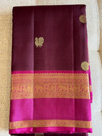 Gajagamini: Wine Kanjeevaram, Magenta Reta Pett Border