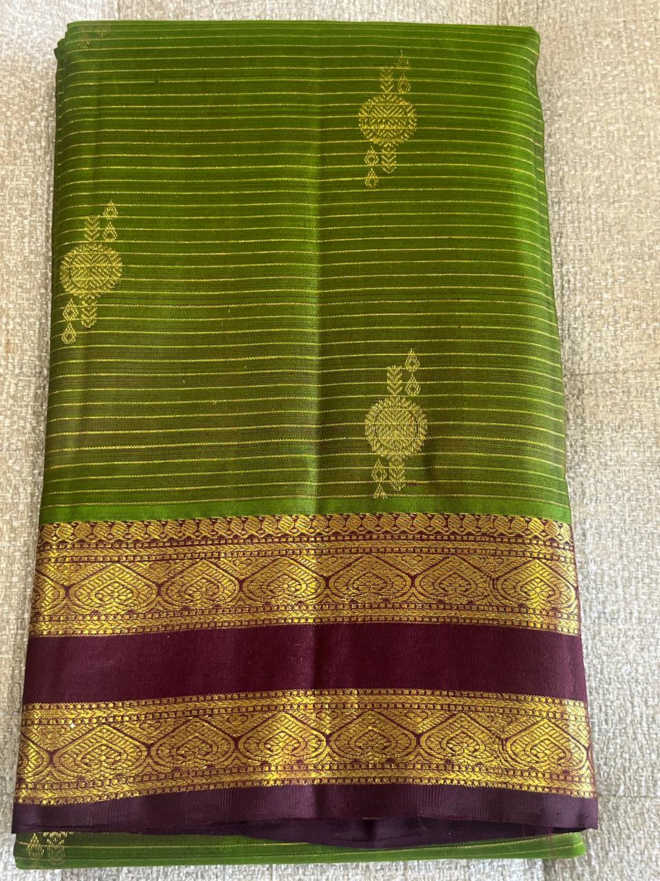 Shyamala: Vairaoosi Green Kanjeevaram, Reta Pett Border