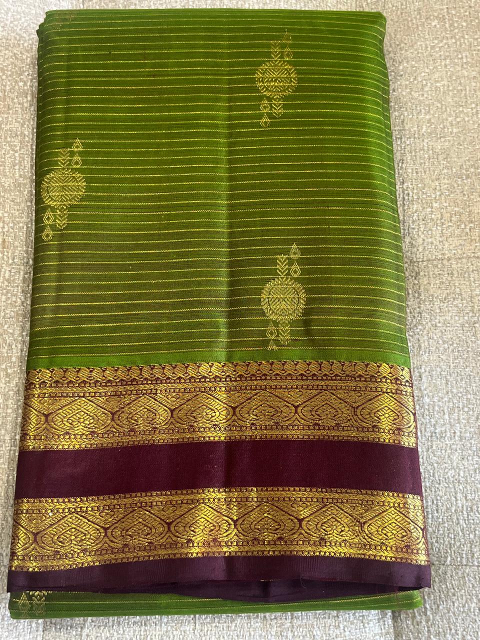 Shyamala: Vairaoosi Green Kanjeevaram, Reta Pett Border
